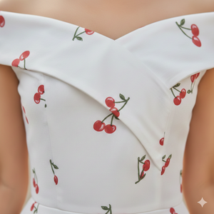 Vestido de Verano Floral Transpirable de Longitud hasta la Rodilla, Estilo Retro Vintage, con Hombros Descubiertos, Cintura Imperio y Corte en A, para Mujer, de Unity Luxure - Product Image 5