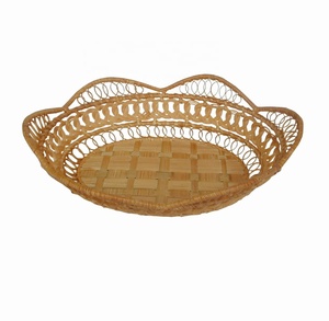 100% Natural Eco Bandeja de almacenamiento de bambú de ratán de alta calidad Cesta de frutas personalizable para uso en la cocina Embalaje en caja - Product Image 4