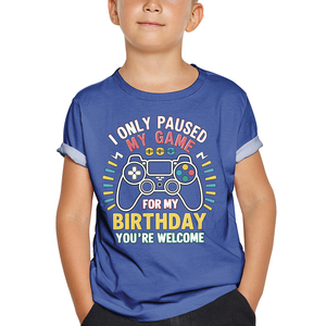 Nouveau T-shirt d'été européen personnalisé à manches courtes entièrement imprimé pour garçons, unisexe, ample, doux, noir, vêtements pour tout-petits, logo OEM - Product Image 4