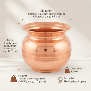Pot en cuivre Kalash, récipient traditionnel indien pour la Pooja, décoration de temple à domicile, cérémonie de mariage, rituels, cadeau spirituel - Product Image 4