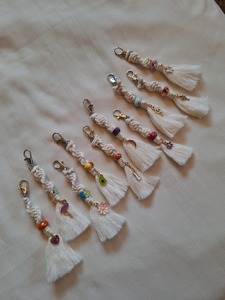 Stylish Macrame Key Chain Handmade Boho Style Decorative <b>Keyring</b> for Bags Purse Car Hanging Gift Accessory Home Decor Item - Product Image 6