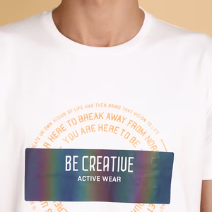 เสื้อยืดผู้ชายสีขาวผ้าฝ้ายขายส่ง พิมพ์โลโก้ OEM ตามสั่ง ระบายอากาศได้ดี เสื้อยืดฤดูร้อน โรงงานผลิตโดยตรง - Product Image 6