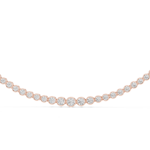 CLASSIC 18KT WHITE GOLD RHODIUM PLATED 11CT Tennis Chain Necklace Adorned Lab Grown Cut Diamonds Certified Party Wear Weddings - Product Image 4
