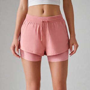 Shorts de sport 2-en-1 pour femme, compression, taille élastique, double couche, style cycliste, collection 2026 - Product Image 2