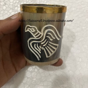 Natural Buffalo Viking Drinking Horn shot Glass Cup <b>Whisky</b> Dram Real Horn Glass at Affordable Price Direct Factory Supply - Product Image 5