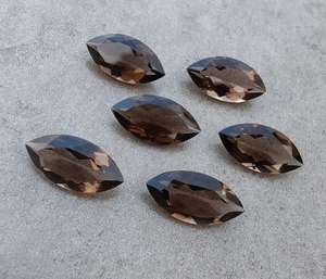 พลอยสโมคกี้ควอตซ์สีน้ำตาลธรรมชาติ รูปทรงมาร์คีส์ เจียระไนแบบเหลี่ยม ขนาดมาตรฐาน สำหรับทำเครื่องประดับ - Product Image 2