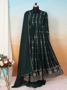 Vestido de Novia de Lujo con Bordado, Talla Grande, para Mujer, Ropa Festiva para Fiestas, Vestido Largo Musulmán para Niñas con Parte Inferior y Dupatta 77947 - Product Image 3