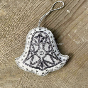 Adorno de estrella cristiana de latón hecho a mano, decoración colgante de árbol de Navidad para niños con cuentas bordadas, hogar festivo de vacaciones - Product Image 2