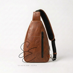 Handmade Genuine Leather Hair-On Hide Sling Bag Crossbody Chest Bag Unisex Mini Backpack Single <b>Strap</b> <b>Shoulder</b> Bag Travel - Product Image 4