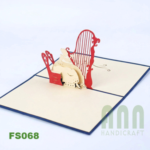 ANN HANDICRAFT Custom 3D Pop Greeting <b>Card</b> <b>Box</b> Harp Friendship Theme Die Cutting Printed <b>Wedding</b> Birthday Souvenirs Paper - Product Image 5