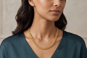 Divyoro Gold Plated <b>Copper</b> Alloy Snake <b>Chain</b> Necklace Classic Style Women's Party & Wedding Wear - Product Image 3