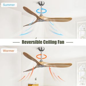 Ventilatore da soffitto per esterni da 60 pollici con motore DC e telecomando, 3 pale in legno massello, senza luce - Product Image 5