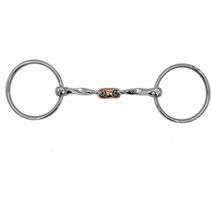 บิตม้าโลหะแบบ Snaffle สีเงินขัดเงาพร้อมข้อต่อสีทอง อุปกรณ์ขี่ม้าแบบตะวันตก - Product Image 3