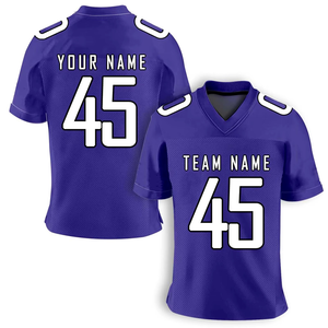 Custom Maroon Gold American Football Jersey V-Neck Short Sleeve Mesh Breathable 100% Polyester Sublimated Print Front Team <b>Name</b> - Product Image 5