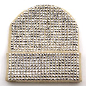 Womens Rhinestone Beanie Hat Sparkly Crystal Studded Knit <b>Winter</b> <b>Cap</b> Fashion Bling Beanie Wholesale OEM Supplier - Product Image 6