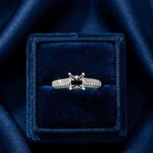 KOK ออกแบบ Prong การตั้งค่า 14 พันทองคําขาวคุณภาพสูงเพชร Solitaire 0.50cts ศูนย์กึ่งเมาท์แหวนหมั้นสําหรับผู้หญิง - Product Image 1