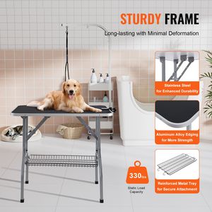 Stazione di Toelettatura per Cani di Taglia Media e Piccola 36FT X24FT, Supporto Pieghevole per Toelettatura Animali con Morsetto e Fonte di Alimentazione per Gatti - Product Image 2