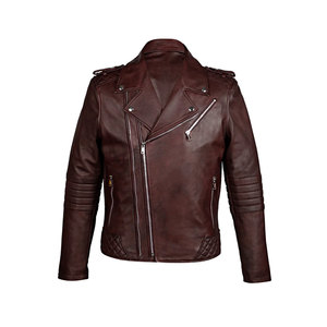 <b>Mens</b> Leather <b>Jacket</b> Classic Zip Up Biker Style <b>Long</b> Sleeve Warm Outdoor Casual Fashion Coat for Daily Wear Travel Riding - Product Image 1