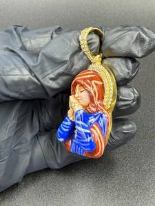 จี้พระแม่มารี คริสตัลศาสนาคริสต์นิกายคาทอลิก การ์ตูนศักดิ์สิทธิ์ ดีไซน์ไม่ซ้ำใคร เงินแท้ 925 เครื่องประดับจี้และชาร์ม - Product Image 5