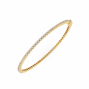 Aries Jewel Classic Round CVD HPHT Lab Grown Diamond 14k <b>Solid</b> <b>Gold</b> Round Brilliant Cut Tennis Bracelet Fine Jewelry Women - Product Image 3