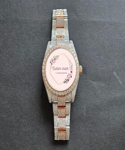 Reloj de Pulsera Personalizado de Acero Inoxidable con Moissanita para Hombre y Mujer, Estilo Hip Hop, Lujoso, Casual, Formal, para Uso Diario, con Esfera Analógica - Product Image 1