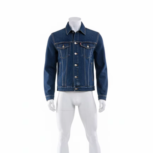 แจ็คเก็ตเดนิมปักลายวินเทจคลาสสิกสำหรับผู้ชายระดับพรีเมียม - ทรงเข้ารูป ทนทาน ผลิตจากผ้าฝ้าย 100% ระบายอากาศได้ดีและกันลม เหมาะสำหรับฤดูหนาว - Product Image 1