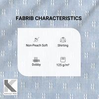 Kemeja Pria Pendek Lengan 100% Katun 125GSM Dobby Biru Muda Grosir OEM ODM