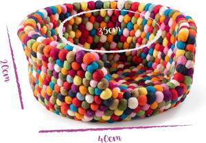 SAMYAK Lit pour chat en feutre de laine 100% fait main, écologique, luxueux, classique, motif animal simple, toutes saisons, lavable à la main - Product Image 2