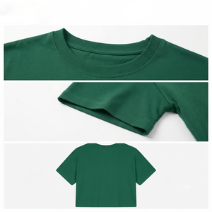 T-shirts courts pour femmes à faible MOQ et prix compétitifs, avec logo et couleur personnalisés, motif uni, tissu doux. - Product Image 5