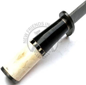 Nouveau couteau de chasse en acier Damas sur mesure avec manche en corne de buffle et os de chameau, lame fixe aiguisée, couteau Bowie, couteau de survie en plein air - Product Image 3