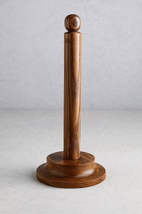 Soporte de madera para rollos de papel, soporte de madera para toallas de papel, estante de almacenamiento independiente para cocina - Product Image 6