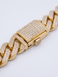 เครื่องประดับเพชรฮิปฮอปโซ่9.50Cts สไตล์คิวบาขนาด22นิ้ว8มม. 10K สีทองพร้อมสี VVS-VS ใส - Product Image 3