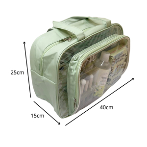 Sac cosmétique multifonctionnel avec poignée robuste, fermeture éclair, organisateur de maquillage transparent visible, plusieurs grands compartiments, OEM - Product Image 3