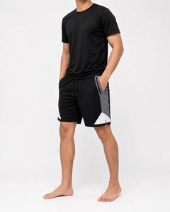 Pantalones Cortos Deportivos para Hombre, Negros, de Lona, Casuales, con Cordón, Cintura Media, Transpirables, Ecológicos, de Secado Rápido, con Bolsillos Laterales con Cremallera, Corte Atlético - Product Image 5