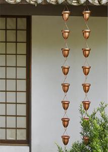 Chaînes de pluie décoratives en cuivre en forme de seau, en métal, pour le jardin, pour l'irrigation des plantes et la récupération des eaux de pluie - Product Image 4