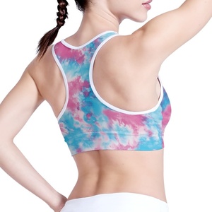 Soutien-gorge de sport pour femme en tissu côtelé sans couture de haute qualité à imprimé abstrait, vêtements de sport, gym, fitness, entraînement - Product Image 3