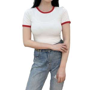 เสื้อยืดแฟชั่นผู้หญิงขายส่ง เสื้อยืดผ้าฝ้ายทันสมัยสำหรับผู้หญิง MOQ ต่ำ ผู้จัดจำหน่ายเสื้อผ้าบูติก - Product Image 4