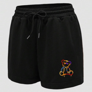 Shorts pour femmes à taille haute, taille élastique, coupe régulière, 100% coton, toile respirante, séchage rapide, style streetwear - Product Image 3