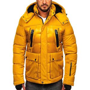 Men Hooded Knitted Polyester Lightweight Bubble Jacket <b>Waterproof</b> Quick Dry Breathable <b>Warm</b> Quilted Full Zip Casual Winter - Product Image 2
