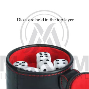 Handmade Embossed Custom Color Logo Durable Eco-Friendly High Quality Leather <b>Dice</b> Cup - Product Image 5