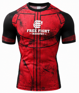 Rashguard à manches courtes MMA BJJ pour hommes, vêtements de combat, rashguard à manches courtes MMA personnalisé imprimé par sublimation - Product Image 1