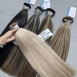 Precio al por Mayor, Extensiones de Cabello con Punta I de Queratina Vietnamita 100%, Extensiones de Cabello Liso, Doble Trama, Sin Enredos, Gran Stock - Product Image 2