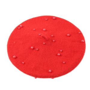 Women <b>Winter</b> Wool Beret Hat Elegant Pearl Detail Fashion <b>Cap</b> Soft Warm French Style Headwear for Casual Party Travel and Daily - Product Image 6