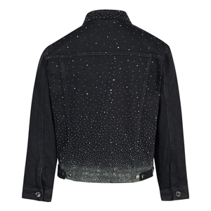 Veste en jean extensible sur mesure pour hommes, en coton, unie, avec strass, pour l'hiver – Vente en gros - Product Image 2