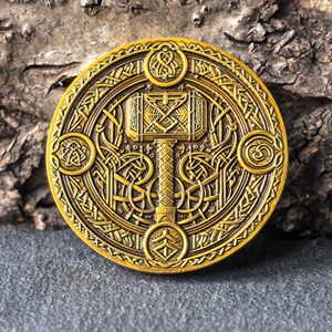 Moneta Commemorativa Personalizzata Guerriero Vichingo e Mjolnir - Design Intricato della <span class=keywords><strong>Mitologia</strong></span> Norrena con Iscrizioni Runiche (Moneta Singola) - Product Image 6