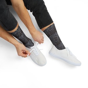 New Custom Men's Crew <b>Socks</b> Digital Printing Patchwork Pattern Breathable Knitted Autumn Daily Wear Spandex <b>Polyester</b> <b>Socks</b> - Product Image 3
