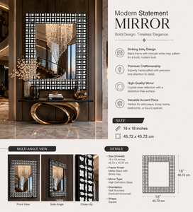 Espejo de Pared con Incrustaciones de Resina, Diseño de Guijarros, Espejo Decorativo para Baño, Dormitorio, Sala de Estar, Moderno y Elegante, Montado en la Pared, 18 Pulgadas - Product Image 3