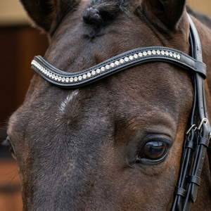 Élégante bride de cheval en cuir blanc nacré avec cristaux, forme ondulée, confortable, accessoires de bridage en strass, qualité supérieure, pour l'extérieur - Product Image 3