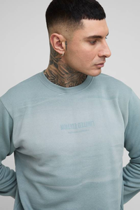 High Quality Embroidered Crewneck Hoodie Men's <b>Sweatshirt</b> Custom Logo 100% Cotton Winter Plain Dyed Fleece - Product Image 6