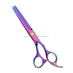 Ciseaux de coupe manuels multicolores professionnels en acier inoxydable pour salon et barbier - Product Image 4